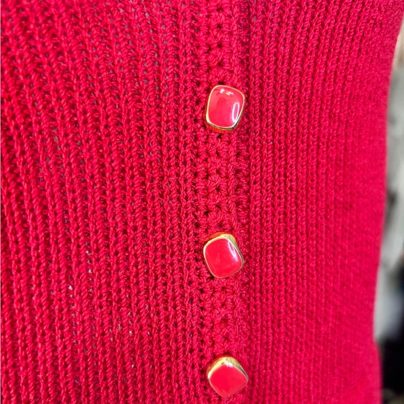 70s/ 80s Vintage Designers St John & Lillie Rubin Red Knit Dress‎ XS - Picture 11 of 12